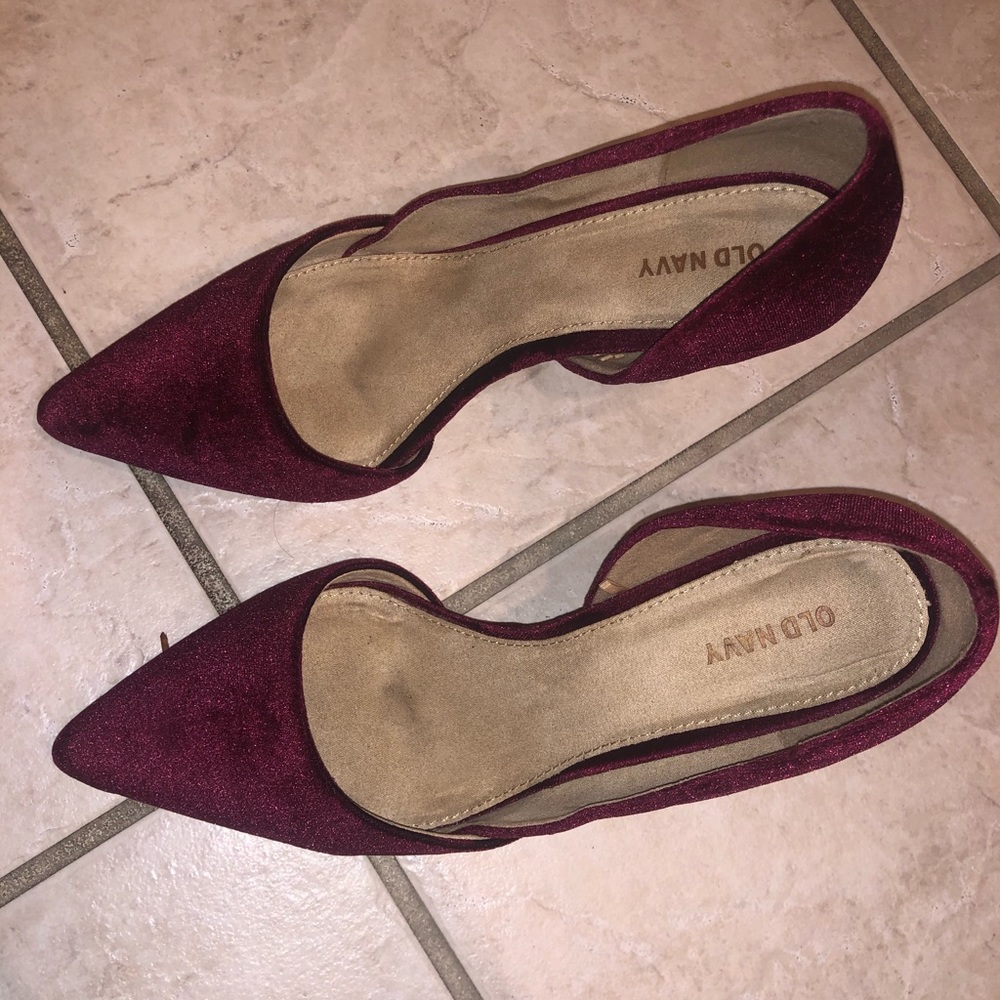 Velvet Burgundy pointed toe heels